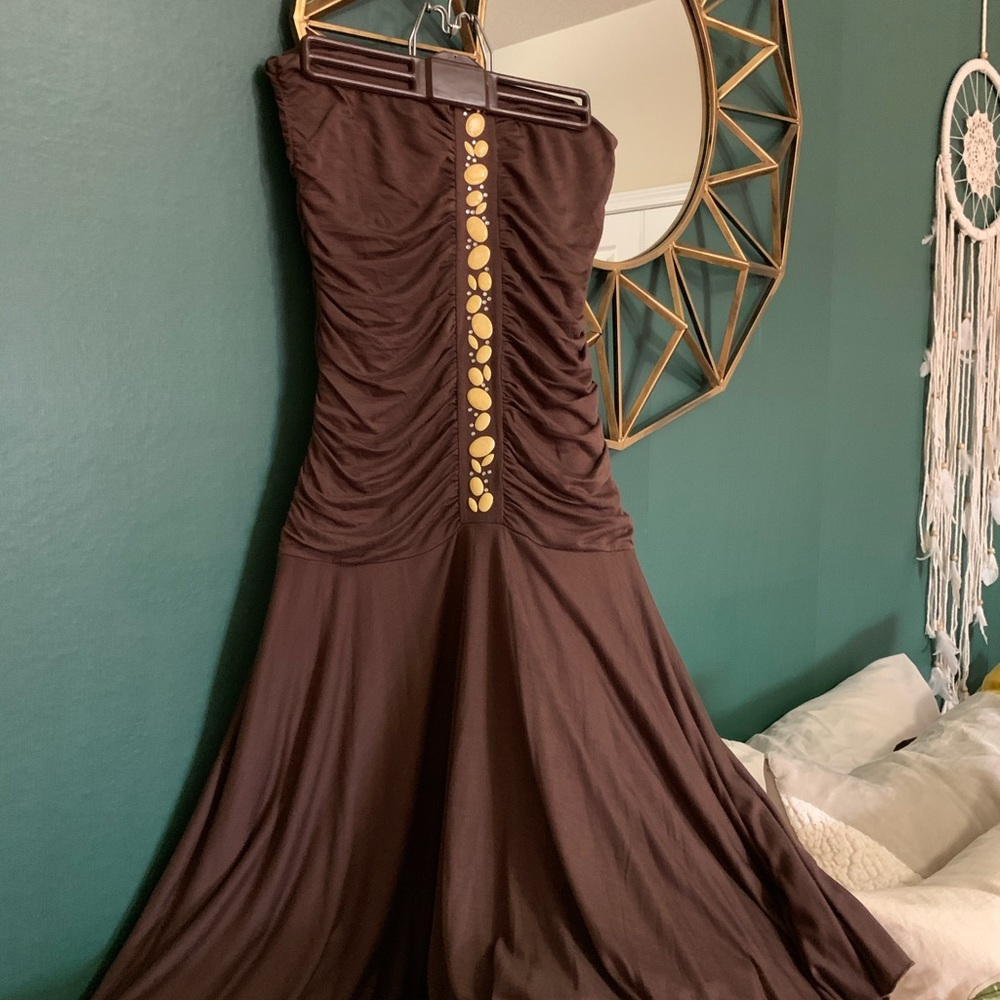 Bejeweled bodice ruched by Velvet Graham & Spencer